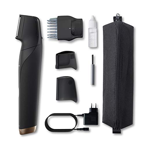 Panasonic ER-GD61-K503 Recortadora de Barba Recargable para Hombre (Forma de Navaja, i-Shaper, Acero Inoxidable, Batería Larga Duración, Lavable, 20 Longitudes de 0.1 a 10 mm, 2 Peines y Funda) Negro