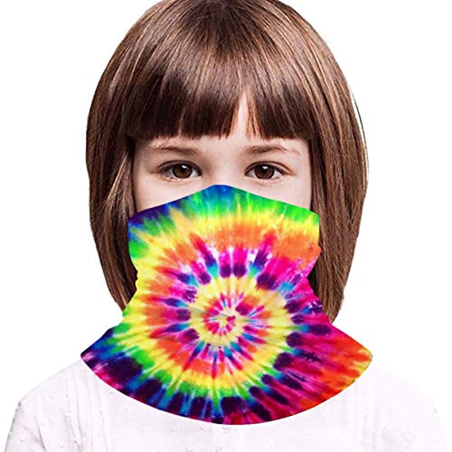 Pañuelo para el cuello Pañuelo Rainbow Swirly Multi-Spiral Tie Dye Balaclava Variedad Toalla de cara Bufanda Cubierta de babero de seda de hielo a prueba de viento con filtro