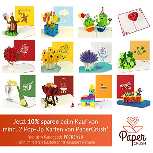 PaperCrush® Tarjeta Pop-Up Día de la Madre"Super Mom" – Divertida tarjeta 3D para la mejor mamá del mundo – Tarjeta de cumpleaños hecha a mano para madre, incluye sobre