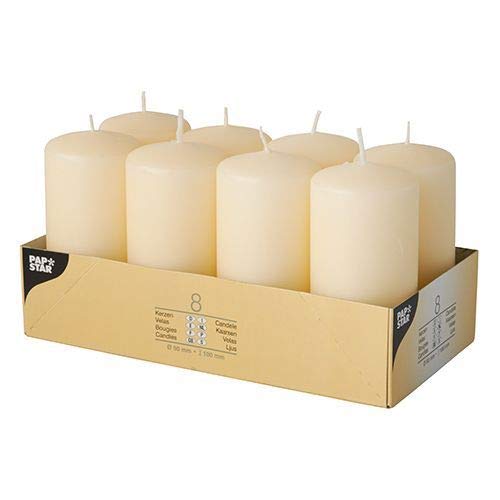 Papstar 17981 Set de diámetro 50 x 100 mm, 8 pcs, crema