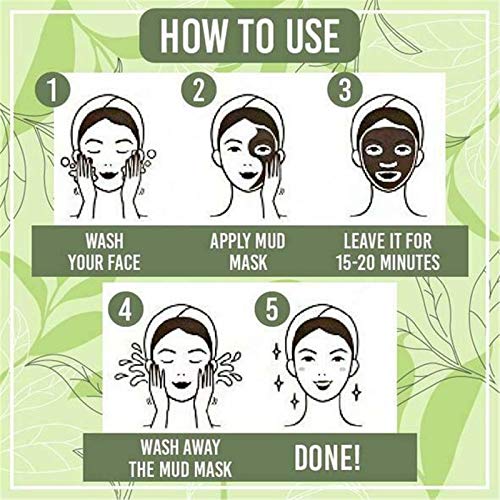 Paquete de 3 mascarilla de barro limpiador refrescante de té verde, mascarilla de barro facial de té verde matcha, mascarilla de limpieza profunda, hidrata y controla el aceite