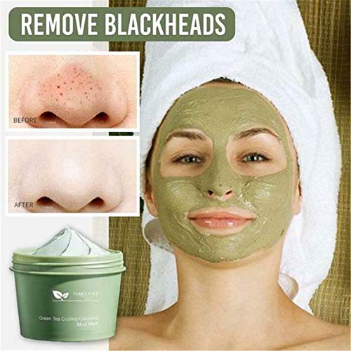 Paquete de 3 mascarilla de barro limpiador refrescante de té verde, mascarilla de barro facial de té verde matcha, mascarilla de limpieza profunda, hidrata y controla el aceite