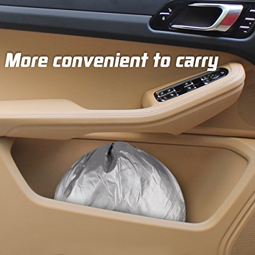 Parasoles para Coche, KMMIN Parasol Coche Parabrisas Protector Plegable con Gran Pantalla Anti UV Rayos Mejor Contral de Calor Multiuso Apto a la Mayoría de Coches y Suvs (160x89 + 2x50x30CM)