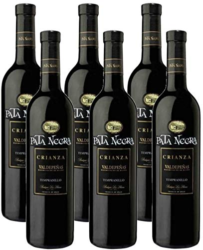 Pata Negra Crianza Vino Tinto D.O Valdepeñas - Pack de 6 Botellas x 750 ml