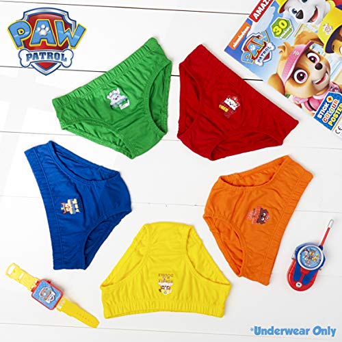 Paw Patrol Calzoncillos Niño, Pack de 5 Calzoncillos Patrulla Canina, Ropa Interior Niño Bebe 100% Algodon Suave, Tallas 18 Meses-7 Años, Regalos para Niños (5-6 años)