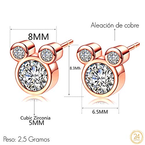 Pendientes de Diseño Mickey para niñas y chicas alegres para regalos divertidos y originales (Dorados)