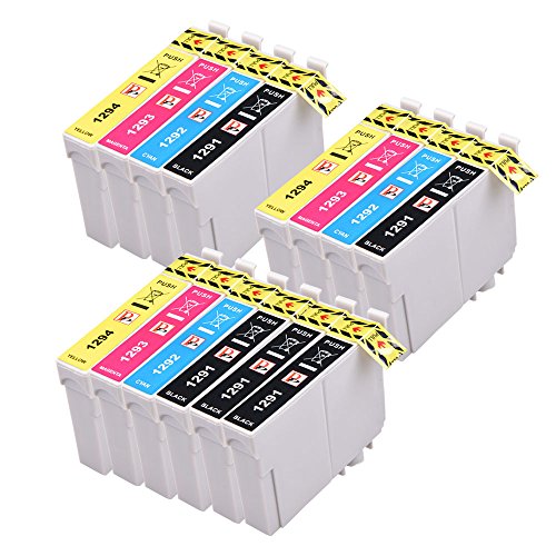 PerfectPrint - 14 (3 juegos de 4 y 2 Negro) Capacidad Epson Cartuchos de tinta de alta compatibles para Epson Stylus SX230 SX235W SX420W SX425W SX435W SX440 SX445W SX525WD SX535WD SX620FW y Epson Stylus Office BX305F BX305FW B42WD BX305FW Plus BX320FW BX5