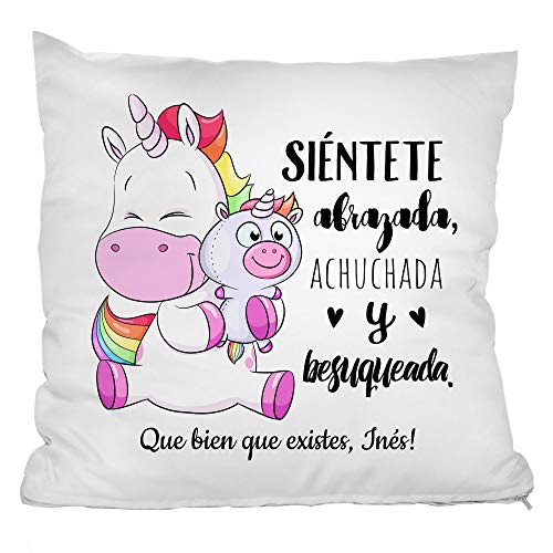 Personello Cojín de Unicornio Personalizado (con Nombre y Dicho), Regalo de Unicornio para la Mejor Amiga, Hermana o Hija, 40x40