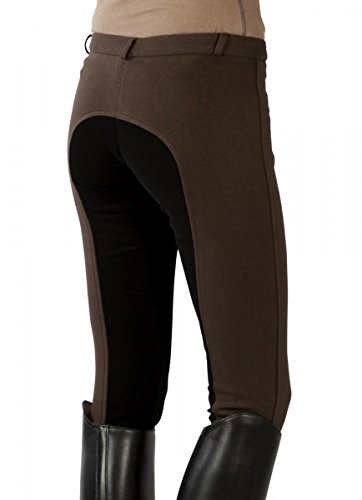 Pfiff 101197 - Pantalones de equitación para mujer, color Marrón (Brown/Black), talla 38