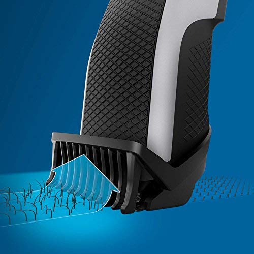 Philips BEARDTRIMMER Series 3000 Barbero BT3216/14 - Depiladoras para la barba (0,5 mm, 1 cm, 3,2 cm, 0,5 mm, Barba larga, Barba corta, Estilo barba de tres días, Gris, Metálico, Plata)