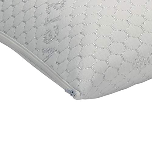 Pikolin Home - Almohada viscoelástica Aloe Vera, hilo plata doble funda35 x 75 cm (Todas las medidas)