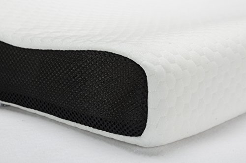 Pikolin Home - Almohada viscoelástica ergonómica, con doble funda, acabado aloe vera, firmeza media-baja, 40x70cm, altura 7-11cm