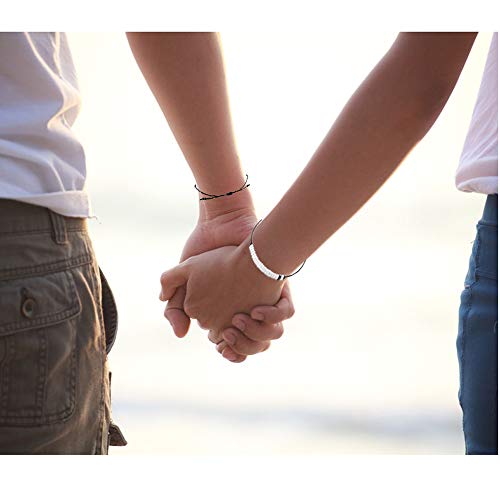 Pinky Promise Distance Pulseras a juego, Para parejas, Mejor amigo Pulsera Regalos Novio Novia, El y Ella, Mujer Hombres (Con cuentas)