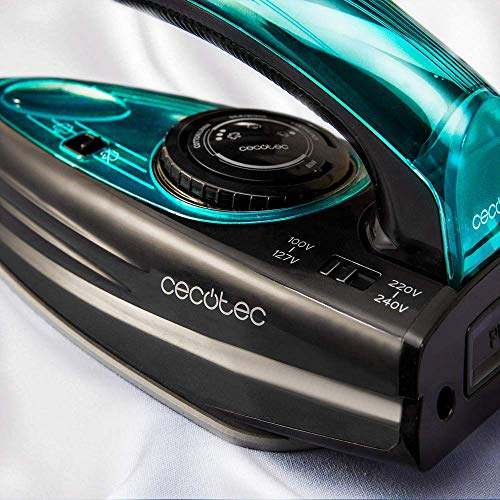 Plancha de vapor - Cecotec GoForce 8000 Folding Titanium, De viaje, 1200 W, 53 g/min, Negro