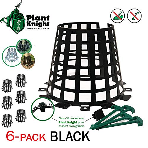 Plant Knight Planta y Protector del árbol y Protector para los árboles, árboles jóvenes - expandible (Negro-6)