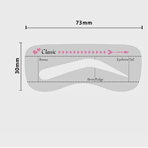 Plantilla de Ceja 50 piezas JEANGO, 10 tipos de plantillas de cejas hechas de material PVE ecológico 2 lápices de cejas gratis