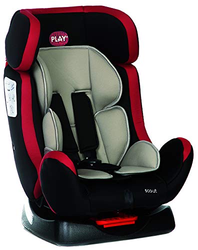 Play Scout 30185 - Silla de coche, grupo 0+/1/2 (0 - 25 kg), Rojo y negro