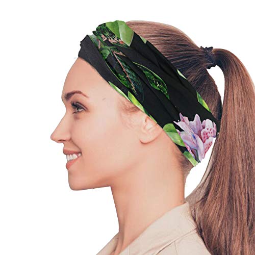 Plsdx Rododendro Colorida Flor Elástica Cintas Cabeza Envoltura Cabeza Deportes Sweatband Mascarilla Bufanda mágica Accesorios para Cabello Bandas Lazos para Mujeres Chicas Correr Fitness Yoga