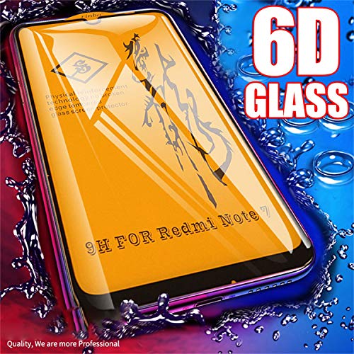 PmseK Protector de Pantalla,Vidrio Templado,6D Full Glue Cover Tempered Glass For Pocophone F1 Mi 9 8 SE A2 Lite MAX 3 Redmi Note 7 6 5 Pro Cristal Templado Film Redmi Note 5 Pro Black