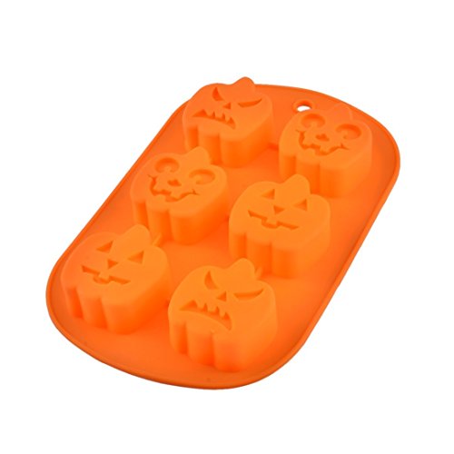 Premium Antiadherente Moldes para tartas, FantasyDay Moldes de Silicona para Caramelos, Chocolate, Hornear, Tarta, Galletas, Jabón, Hielo - Antiadherente Apto Para Lavavajillas Y Microondas - Calabaza de Halloween