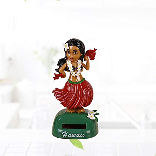 PRETYZOOM Tablero de Instrumentos Solar Powered Bobble Head Hula niña sacudiendo la Cabeza Bailando Juguete Figura muñeca para el salpicadero del Coche Decoraciones Ornamento