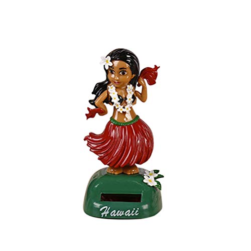 PRETYZOOM Tablero de Instrumentos Solar Powered Bobble Head Hula niña sacudiendo la Cabeza Bailando Juguete Figura muñeca para el salpicadero del Coche Decoraciones Ornamento