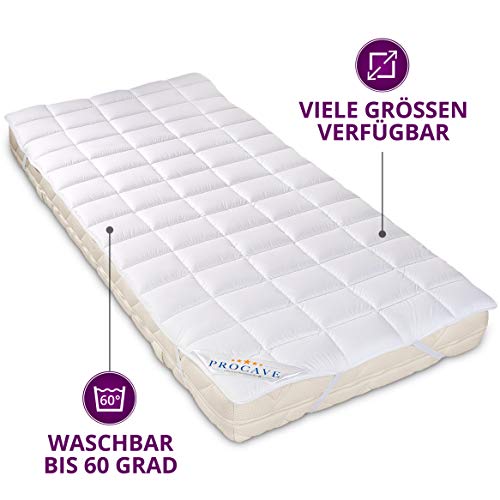 PROCAVE Micro Confort Protector colchón en Varios tamaños, Made in Germany, Funda colchón de Microfibra y poliéster, Soft Touch, Válido para Camas de Agua y Box Spring, 160x200 cm