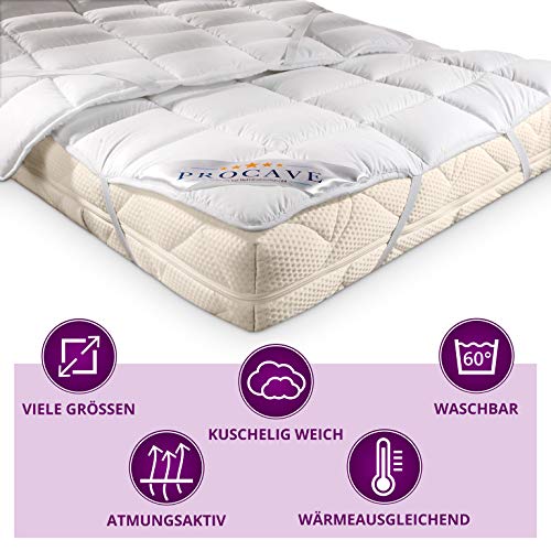 PROCAVE Micro Confort Protector colchón en Varios tamaños, Made in Germany, Funda colchón de Microfibra y poliéster, Soft Touch, Válido para Camas de Agua y Box Spring, 160x200 cm