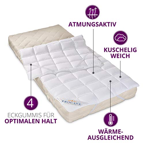 PROCAVE Micro Confort Protector colchón en Varios tamaños, Made in Germany, Funda colchón de Microfibra y poliéster, Soft Touch, Válido para Camas de Agua y Box Spring, 160x200 cm