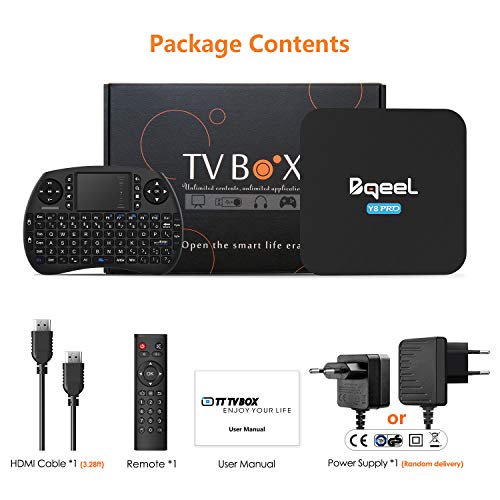 【Promoción】 Android TV Box - Bqeel Android 9.0 TV Box 【4GB+32GB】 con Mini Teclado Amlogic S905X3 64-bit Quad Core con Dual-WiFi 2.4GHz/5GHz,BT 4.0, 8K*4K UHD H.265, USB 3.0 Smart TV Box