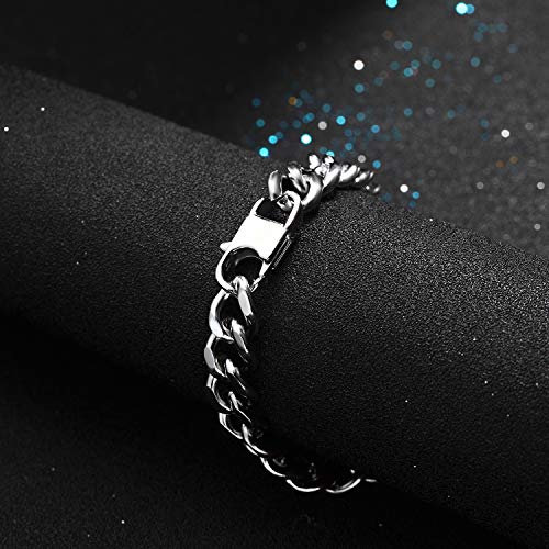 PROSTEEL Pulsera de Las Mujeres de los Hombres de la identificación médica de la Alarma Redonda del Pulsera Pendiente Plata,Grabado Libre