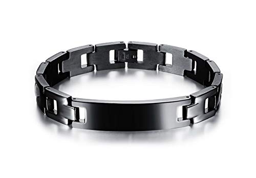 Pulsera gruesa de acero de titanio para enviar novio, cruz negra, pulsera ajustable, marea masculina