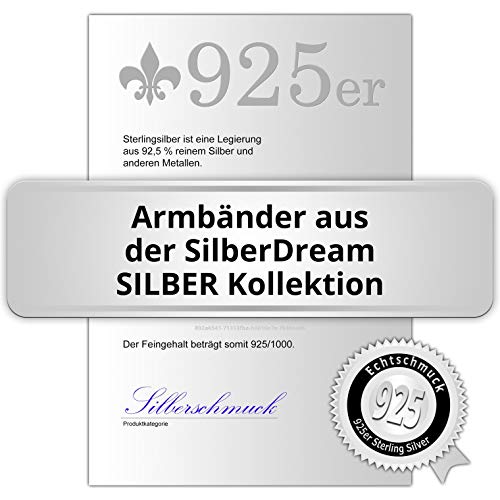 Pulsera para hombre y mujer facetada (SDA2499J) de SilberDream, 19 cm de plata de ley 925