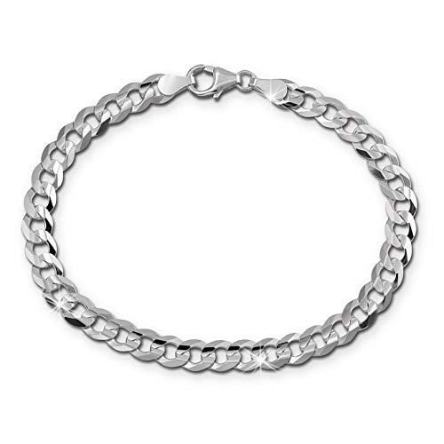 Pulsera para hombre y mujer facetada (SDA2499J) de SilberDream, 19 cm de plata de ley 925