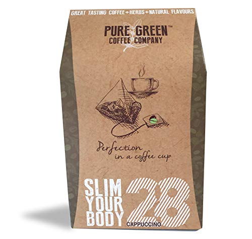 Pure Green Skinny Coffee - Programa de detoxificación-28 días. Ayuda con pérdida de peso y quema de grasa. Supresor natural de apetito. Resultados visibles rápidos. Bebida energética antes de entrenar