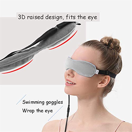 QHGao Máscara Ocular USB De Vapor, Tratamiento Rápido, Simple Y Eficaz De La Blefaritis, con Control De Tiempo Y Temperatura, Alivia Los Ojos Edema, Ojo Seco Y Ojos Cansados (Gris)