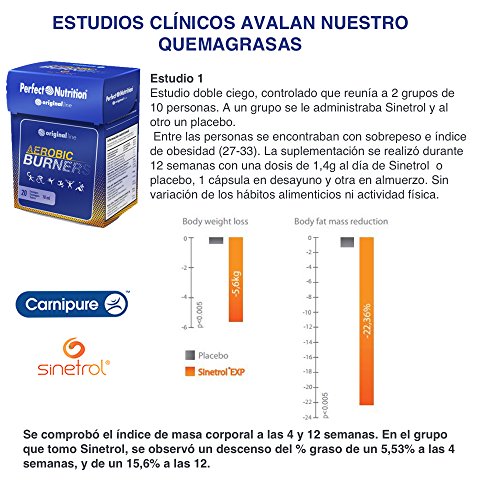 Quemagrasas termogenico potente para adelgazar con Carnitina líquido 20 sticks Quemado de grasa máximo dando mejor respuesta al cansancio y mayor energía AEROBIC BURNERS.