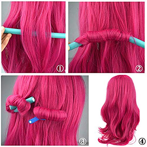 Queta Rodillos Para el Cabello, Conjunto de Rodillos de Pelo Rizador de Espuma Rulos Flexibles de Pelo Twist-Flex Rods sin Calor Herramientas para Estilismo DIY Peluquería