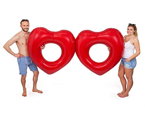 QWE Doble Amor Flotante Inflable Fila Verano Piscina Anillo Flotante de la Silla for niños Adultos portátiles Flotador de la Piscina Fiesta en la Piscina Esterilla for la Playa Piscina DOISLL