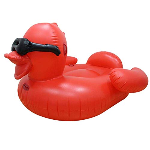 QWE Pato Rojo Flotante Inflable Fila Divertido Creativo Natación Anillo Silla Flotante for niños Adultos portátiles Flotador de la Playa del Verano Mat Piscina Juguete DOISLL (Color : -)