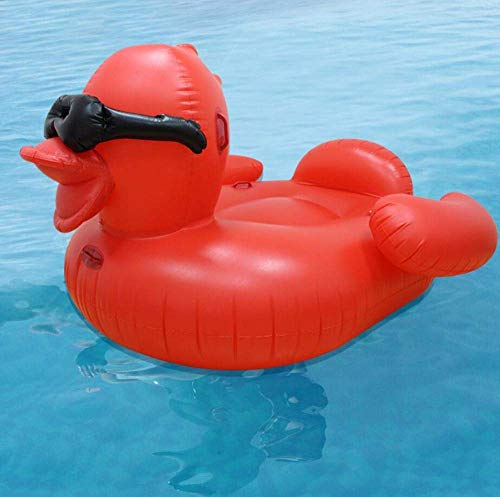 QWE Pato Rojo Flotante Inflable Fila Divertido Creativo Natación Anillo Silla Flotante for niños Adultos portátiles Flotador de la Playa del Verano Mat Piscina Juguete DOISLL (Color : -)