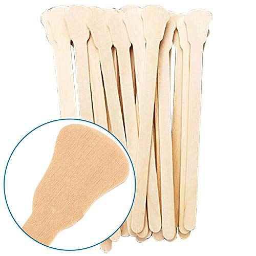 QWEASD Stir Stick Tools50PCS Barras de agitación de Cera de Madera Espátula para depilación Sticks Desechables Piel Corporal Crema depilatoria Esmalte de uñas