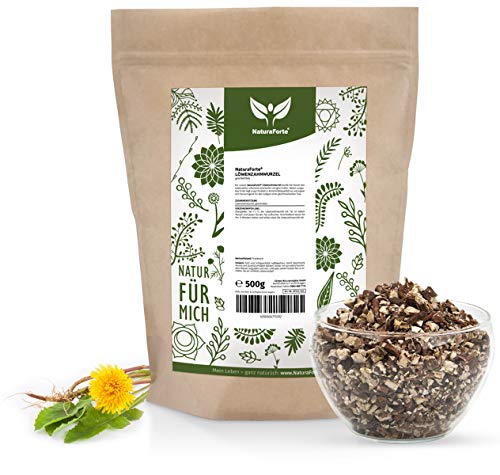 Raíz de diente de león NaturaForte 500g - Té de diente de león, suelto, calidad medicinal, té de hierbas tradicional, 100% natural y sin aditivos, secado y probado en laboratorio