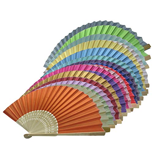 Rangebow Seda Mano Fans 10 Pieza Großhandel de Seda Tela Mano Fan Varillas de bambú, Bodas y Fiestas para