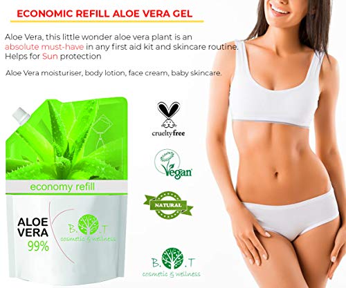 Recarga Ahorro 99% Gel Puro de Aloe Vera 5000 ml - recarga económica 5 kg