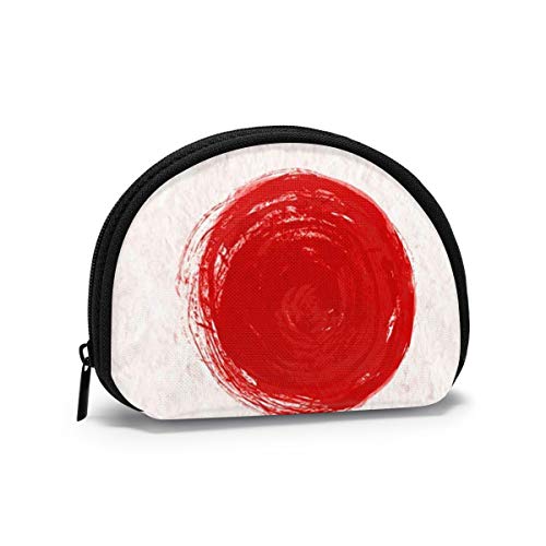 Red Sun Circle Tradicional Japón Japón Mujeres Niñas Shell Cosmético Maquillaje Bolsa de Almacenamiento Monedas de Compras al Aire Libre Monedero Organizador