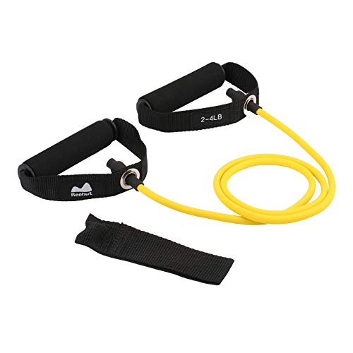 REEHUT Bandas Elásticas de Entrenamiento, Bandas de Resistencia para Fitness Cable de Ejercicio de Entrenamiento para Tonificación Muscular, Equipo de Ejercicio de Estiramientos para Yoga - Amarillo