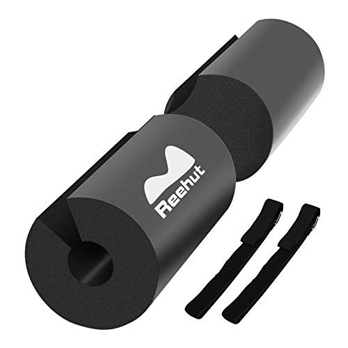 REEHUT Barbell Squat Pad - Almohadilla de protección ergonómica Avanzada para Cuello y Hombros para Sentadillas, Sentadillas y Empuje de Cadera - Negro