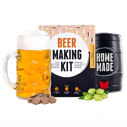 Regalos para hombres – Kit de elaboración de cerveza – Cerveza estilo Oktoberfest en un barril de 5 litros, listo en 7 días, regalo de cumpleaños perfecto – todo incluido – por Brewbarrel/Braufässchen