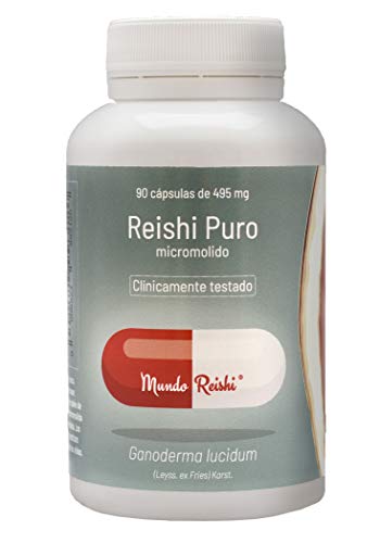 Reishi puro en Cápsulas. Único reishi de Europa clínicamente testado. Micromolido: hasta un 300% más absorción. 90 cap.